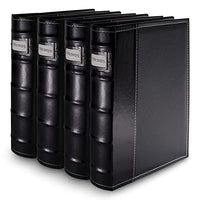 Bellagio-Italia Black DVD Storage Binder Set - Stores Up to 192 DVDs, CDs, or Blu-Rays - Stores DVD Cover Art - Acid-Free Sheets