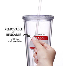 Load image into Gallery viewer, Cupture Classic Insulated Double Wall Tumbler Cup with Lid, Reusable Straw &amp; Hello Name Tags - 24 oz, 2 Pack (clear)
