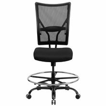 Load image into Gallery viewer, Flash Furniture HERCULES Series Big &amp; Tall 400 lb. Rated Black Mesh Ergonomic Drafting Chair
