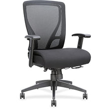 Load image into Gallery viewer, Lorell Fabric Seat Mesh Mid-Back Management Chair, Black
