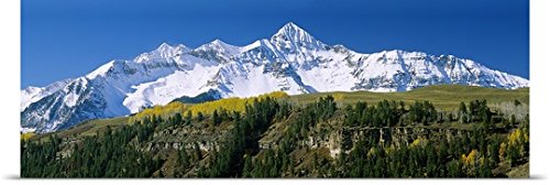 GREATBIGCANVAS Entitled Low Angle View of snowcapped Mountains, Rocky Mountains, Telluride, Colorado Poster Print, 90