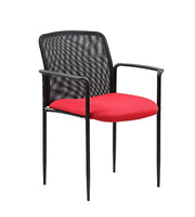 Boss Office Products Stackable Mesh Guest Chair in Red