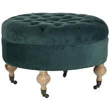 Load image into Gallery viewer, Safavieh Home Collection Clara Marine Round Tufted Ottoman
