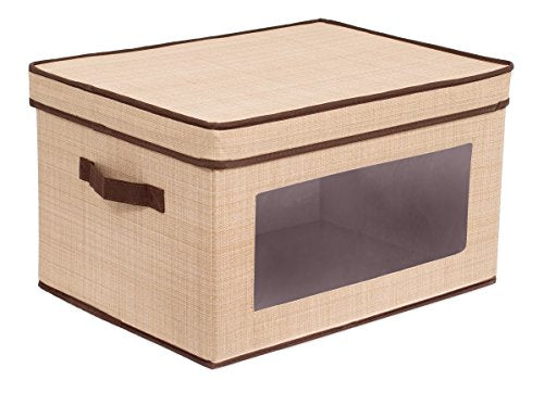 Internet's Best Storage Box With Window   Durable Storage Bin Basket Containers With Lids And Handle
