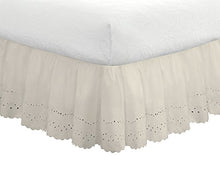 Load image into Gallery viewer, Fresh Ideas Bedding Eyelet Ruffled Bedskirt Classic 14â? Drop Length Gathered Styling, California K
