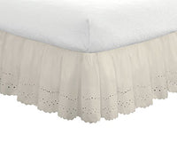 Fresh Ideas Bedding Eyelet Ruffled Bedskirt Classic 14â? Drop Length Gathered Styling, California K