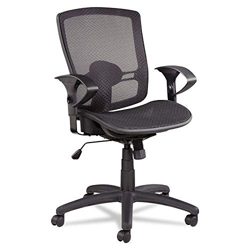 Alera ALEET4218 Alera Etros Series Mesh Mid-Back Synchro Tilt Chair, Mesh Back/seat, Black