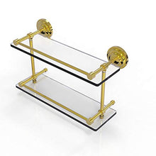 Load image into Gallery viewer, Allied Brass QN-2/16-GAL-PB Que New 16 Inch Double Gallery Rail Glass Shelf, Polished Brass
