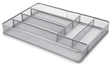 Load image into Gallery viewer, TQVAI 6 Compartment Mesh Cutlery Trays Kitchen Drawer Silverware Utensils Flatware Organizer, Silver
