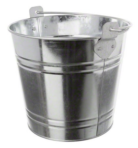 American Metalcraft PTUB87 Natural Galvanized Steel Pail with Handle, 1.16-Gallon, 8