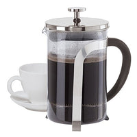 Oggi Stainless French Press, 3 Cup, Stainless Steel, Clear