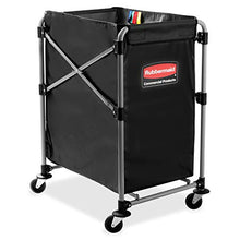 Load image into Gallery viewer, Rubbermaid Commercial Collapsible X-Cart, Steel, 4 Bushel Cart, 24 in L x  20 in W x  24 in H, Black (1881749)
