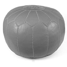 Load image into Gallery viewer, IKRAM DESIGN Moroccan Pouf, Grey, 20-Inch by 13-Inch
