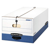 Bankers Box 0001203 Liberty Heavy-Duty Strength Storage Box, Legal, White/Blue, 4/Carton
