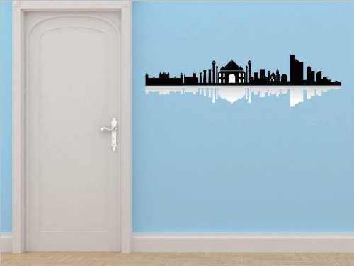 Decals - Moscow Capital of Russia Skyline View Beautiful Scene Landmarks, Buildings & Water Picture Art Mural - Size 20 Inches X 80 Inches - Vinyl Wall Sticker - 22 Colors Available