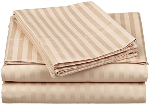 !! 400-Thread-Count Galaxy's RV Short Queen Size Super Sleepy Linen Sheet Set ( 4PCs ) With Striped Color 