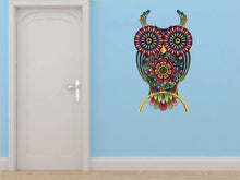 Load image into Gallery viewer, Decals - Colorful Trippy Owl Animal Bedroom Bathroom Living Room Picture Art Mural - Size 24 Inches X 48 Inches - Vinyl Wall Sticker - 22 Colors Available
