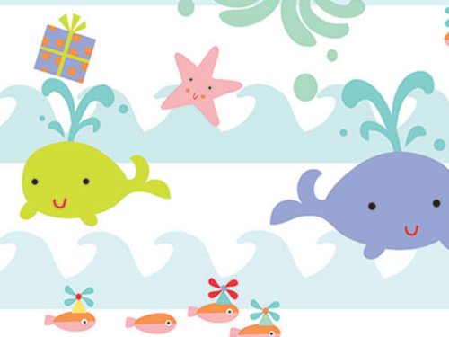 Sea Babies Gift Wrap Flat Sheet 24