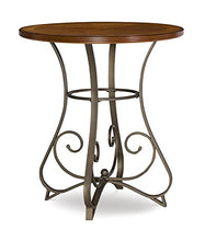 Load image into Gallery viewer, Powell 697-404 Hamilton Pub Table, Brushed Faux Medium Cherry wood Matte Pewter &amp; Bronze metal 36&quot; x 36&quot; x 42&quot; tall
