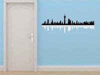 Decals - Skyline View Beautiful Scene Landmarks, Buildings & Water Bedroom Bathroom Living Room Picture Art Mural Size 20 Inches X 80 Inches - Vinyl Wall Sticker - 22 Colors Available