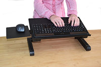 WorkEZ Keyboard and Mouse Tray ergonomic adjustable height angle negative tilt sit to stand up on-desk table-top desktop standing computer stand riser lift raise keyboards to standing height,black