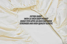 Load image into Gallery viewer, 100% Cotton Percale Sheets Queen Size, Ivory, Deep Pocket, 4 Piece - 1 Flat, 1 Deep Pocket Fitted Sheet and 2 Pillowcases, Crisp and Strong Bed Linen
