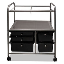Load image into Gallery viewer, Letter/Legal File Cart w/Five Storage Drawers, 21-1/8 x 15-1/4 x 28-3/8, Black - AVT34100
