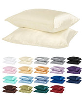 Dream Home Silky Soft Satin Pillowcase Pair (King, Beige)