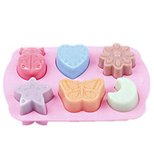 Load image into Gallery viewer, Dealglad 6 Cavity Insects Butterfly Moon Star Shaped 3D Silicone Cake Fondant Chocolate Ice Cube Soap Decorating Baking Tray Mold
