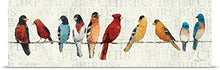 Load image into Gallery viewer, GREATBIGCANVAS Entitled The Usual Suspects-Birds on a Wire Poster Print, 90&quot; x 30&quot;, Multicolor
