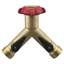 Load image into Gallery viewer, Nelson 855454-1001 Brass Dual Outlet Long-Neck Industrial Hose Adapter
