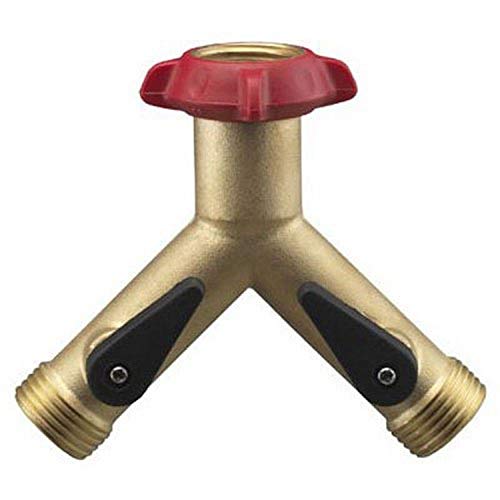 Nelson 855454-1001 Brass Dual Outlet Long-Neck Industrial Hose Adapter