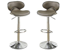 Load image into Gallery viewer, Poundex Alexandra 2 Espresso Faux Leather Bar Stools, Multi

