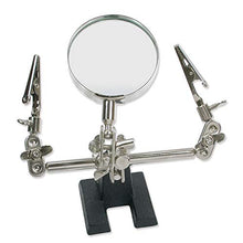 Load image into Gallery viewer, The Beadsmith Third Hand Magnifier Glass Stand with Dual Alligator Clips, 4x Magnifying Lens, Perfect for Soldering, Crafting and Inspecting Micro Objects

