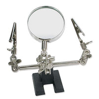The Beadsmith Third Hand Magnifier Glass Stand with Dual Alligator Clips, 4x Magnifying Lens, Perfect for Soldering, Crafting and Inspecting Micro Objects