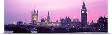 Load image into Gallery viewer, GREATBIGCANVAS Entitled Houses of Parliament Westminster Bridge &amp; Big Ben London England Poster Print, 90&quot; x 30&quot;, Multicolor
