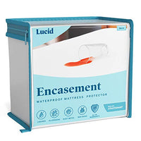 LUCID Encasement Mattress Protector - Completely Surrounds Mattress for Waterproof, Allergen Proof, Bed Bug Proof Protection -15 Year Warranty - Twin size