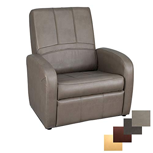 RecPro Charles RV Gaming Chair Ottoman Conversion | Built-in Storage | RV Furniture | Great for Teens for Teens | Putty