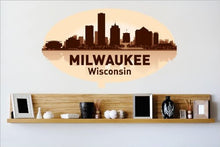 Load image into Gallery viewer, Decals - Milwaukee Wisconsin WI Skyline City View Beautiful Scene Landmarks, Buildings &amp; Water Picture Art Mural Size 24 Inches X 48 Inches - Vinyl Wall Sticker - 22 Colors Available
