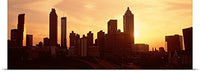 GREATBIGCANVAS Entitled Sunset Skyline Atlanta GA Poster Print, 90
