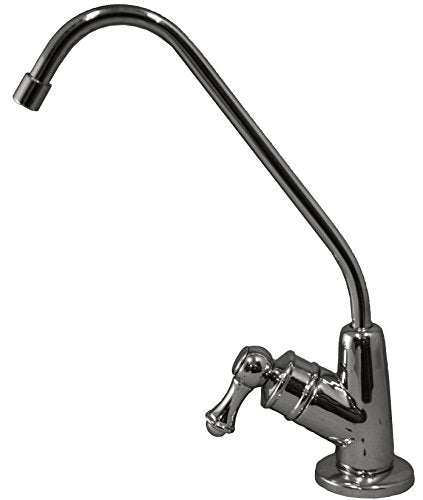 Pureteck F-07-CHR Euro Style Non Air-Gap RO Faucet for Reverse Osmosis with Quarter Turn Knob, Chrome