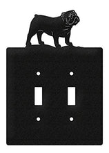 Load image into Gallery viewer, SWEN Products English Bulldog Wall Plate Cover (Double Switch, Black)
