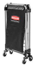 Load image into Gallery viewer, Rubbermaid Commercial Collapsible X-Cart, Steel, 4 Bushel Cart, 24 in L x  20 in W x  24 in H, Black (1881749)
