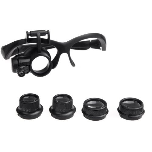 1pcs 10X 15X 20X 25X Watch Repair Glasses Eyewear Magnifier Loupe with Led (Single Eye Magnifier)