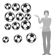 Load image into Gallery viewer, Soccer Balls Wall Decal (Black, 41&quot; (H) X 40&quot; (W))
