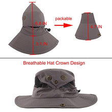 Load image into Gallery viewer, LETHMIK Outdoor Waterproof Boonie Hat Wide Brim Breathable Hunting Fishing Safari Sun Hat Grey
