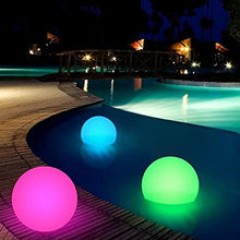 Load image into Gallery viewer, Ovoid: 15 Inch Color Changing LED Light Globe; Wireless, Waterproof and Rechargeable Floating Light for Outdoor Pool, Patio or Pond
