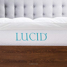 Load image into Gallery viewer, LUCID Dorm Room Essentials Ultra Plush 3 Inch Down Alternative Fiber Mattress Topper-Pillow Top-Soft and Breathable Cotton Percale Cover, Twin X-Large, White
