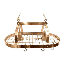 Load image into Gallery viewer, Elegant Designs PR1000-CPR Home Collection 2 Light Kitchen Pot Rack with Downlights, Copper
