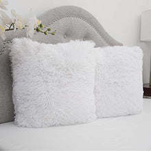 Load image into Gallery viewer, Sweet Home Collection Plush Pillow Faux Fur Soft and Comfy Throw Pillow (2 Pack), White
